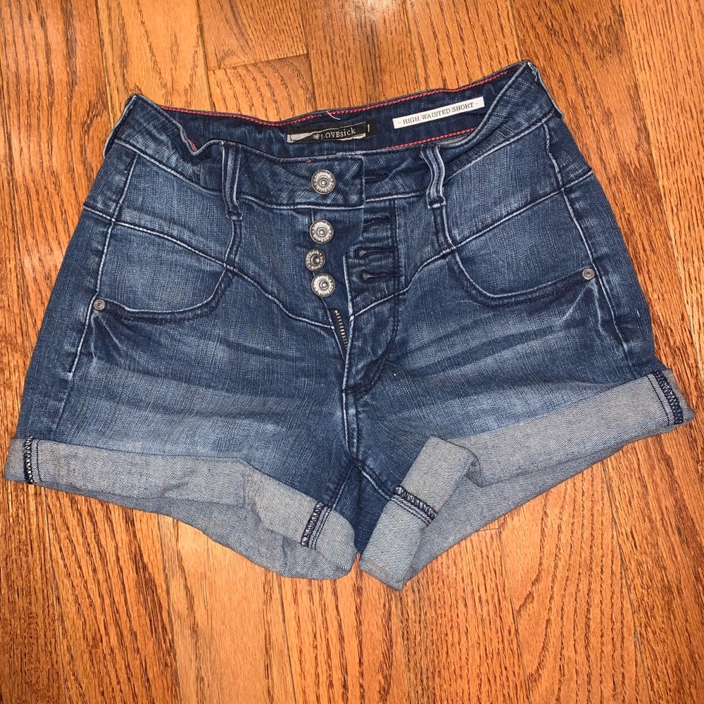High-Waisted Stretchy Denim Shorts